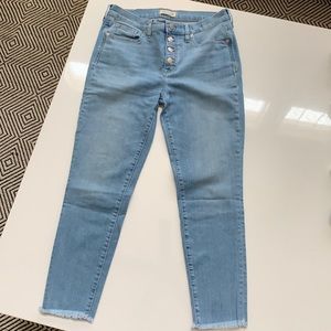 Madewell sz 29, 9” high rise skinny crop jeans